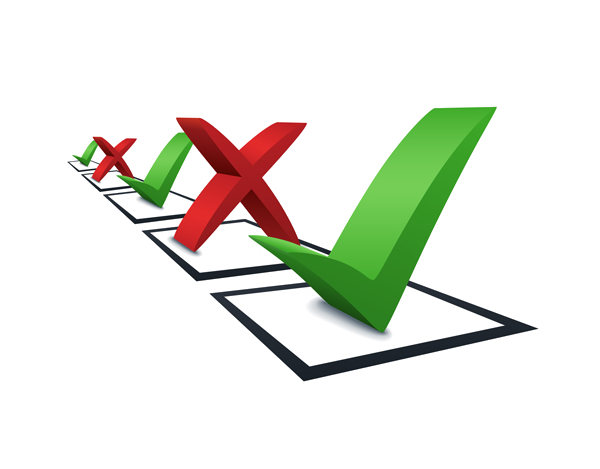 Image of green check marks and red X’s.