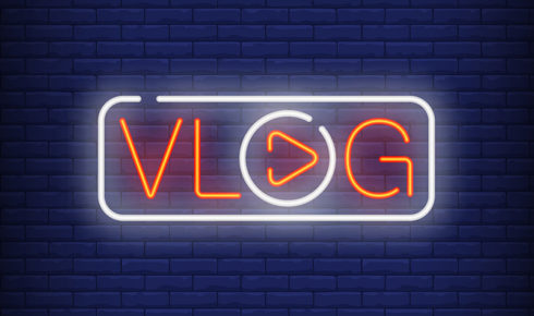 Vlog neon sign.
