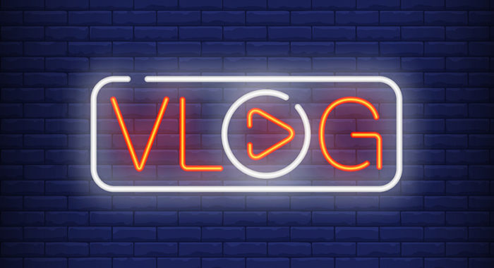 Vlog neon sign.