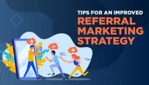 A digital illustration promoting referral marketing strategies.